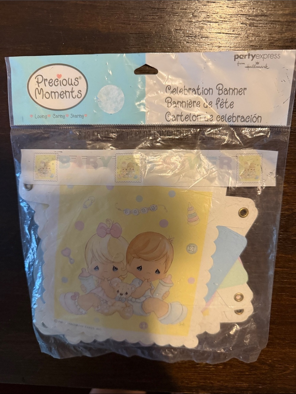 Precious Moments Yellow and Pastel Baby Celebration Banner